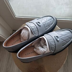 Coach Leah Blue Quilted Loafers US size 11